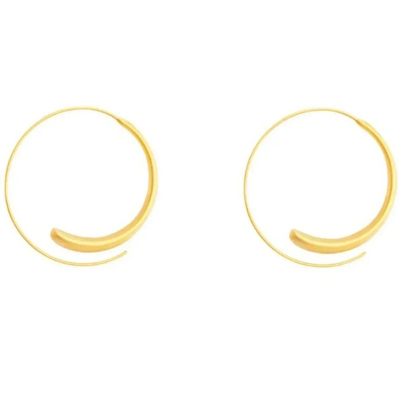 925 Sterling Silver Spiral Hoop Earrings Gold Thin Statement Earrings - Picture 4 of 5